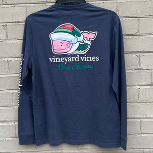 NWT Vineyard Vines Navy Elf Whale Size XL 18 Long Sleeve T-Shirt